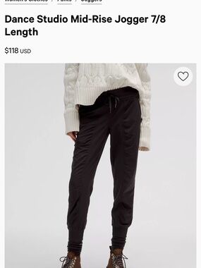 Lululemon Dance Studio Mid-Rise Jogger 7/8 Length